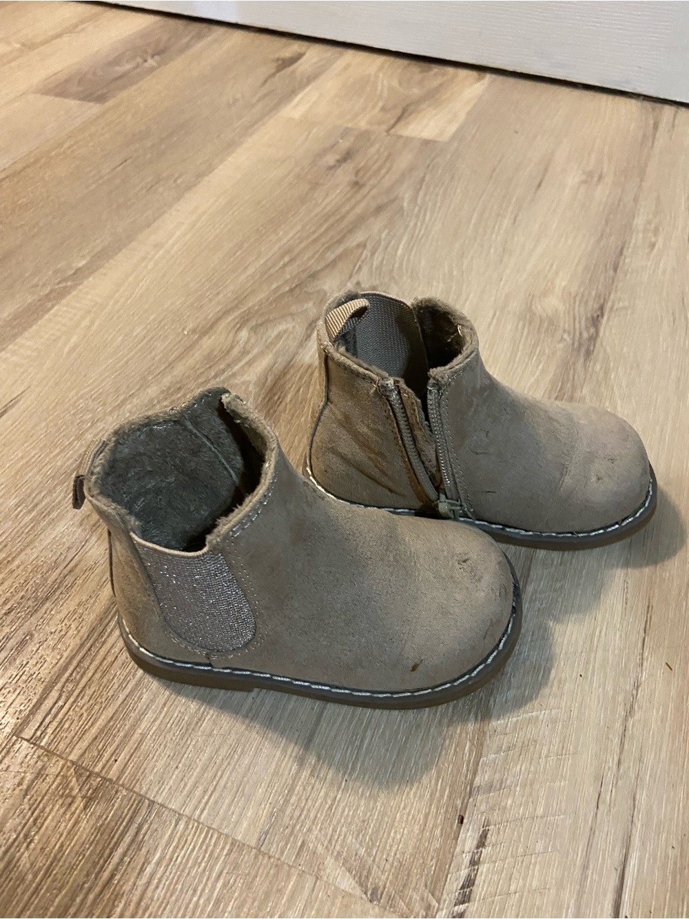 H&M Taupe Suede-Look Kids Side-Zip Boots
